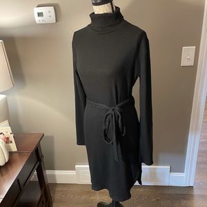 NWT Revamped Black Turtleneck Sweater Dress Size Large